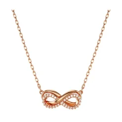 Collier Femme Infini Swarovski Hyperbola Métal Doré Rose et Cristaux 5684084