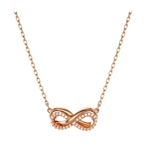 Collier Femme Infini Swarovski Hyperbola Métal Doré Rose et Cristaux 5684084