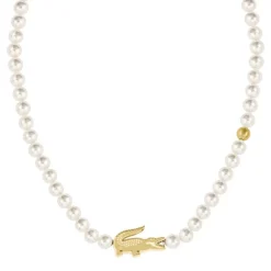 Collier Femme LACOSTE Acier Doré et Perles 2040429