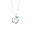 Collier Femme LES CADETTES LOTUS Laiton Argenté Perle Turquoise