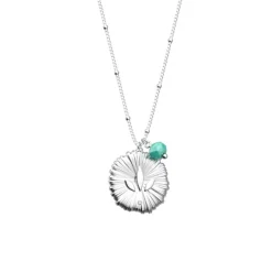 Collier Femme LES CADETTES LOTUS Laiton Argenté Perle Turquoise