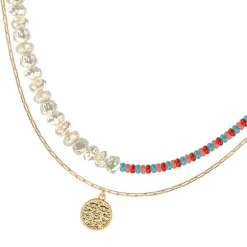 Collier Femme LES CADETTES PERLA Laiton Doré
