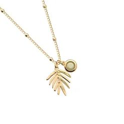Collier Femme LES CADETTES CROISETTE Laiton Doré Aventurine