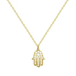 Collier femme main de fatma EDORA PLAQUE OR et oxydes