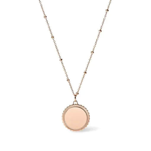 collier femme médaillon FOSSIL Lane acier oré rose