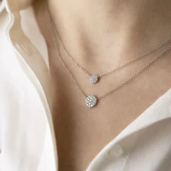Collier Femme One More Eolo OR Blanc 750/1000 avec Diamants