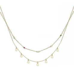 Collier Femme Pampilles EDORA PLAQUE OR et Oxydes EDO66700074