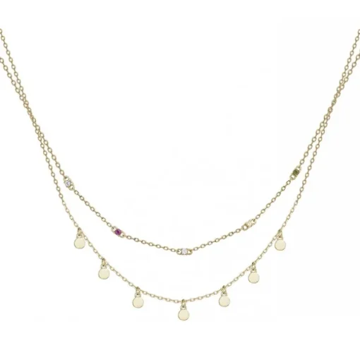 Collier Femme Pampilles EDORA PLAQUE OR et Oxydes EDO66700074