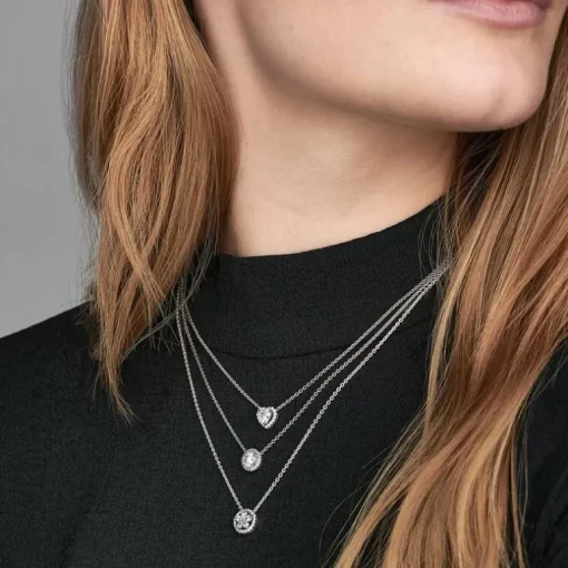 Collier Femme Pandora ARGENT 925/1000 Cœur Surélevé 398425C01-45