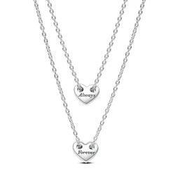 Collier Femme Pandora Moments Double rang Cœur 393207C00