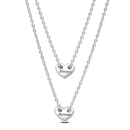 Collier Femme Pandora Moments Double rang Cœur 393207C00