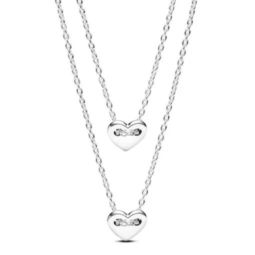 Collier Femme Pandora Moments Double rang Cœur 393207C00