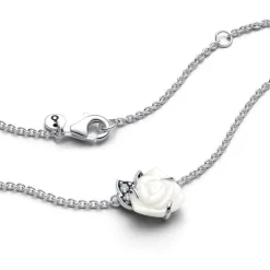 Collier Femme Pandora Moments Rose Blanche en Fleur 393206C01