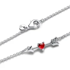 Collier Femme Pandora Moments Flèche & Cœur en Verre de Murano 393669C01
