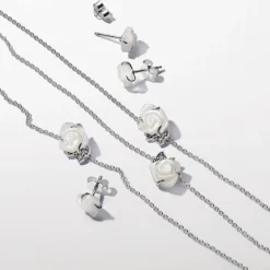 Collier Femme Pandora Moments Rose Blanche en Fleur 393206C01