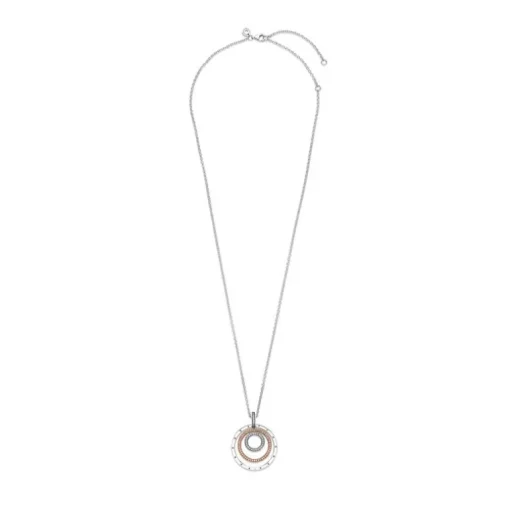 Collier Femme Pandora Signature Pendentif Cercles Bicolores 389483C01