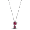 Collier Femme Pandora Timeless à Pendentif Cœurs Halo Rouge 393658C01