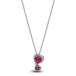 Collier Femme Pandora Timeless à Pendentif Cœurs Halo Rouge 393658C01