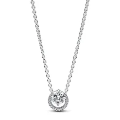 Collier Femme Pandora Timeless Pendentif Halo Rond Scintillant 391174C01