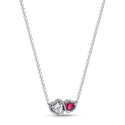 Collier Femme Pandora Timeless à Pendentif Cœurs Halo 393632C01