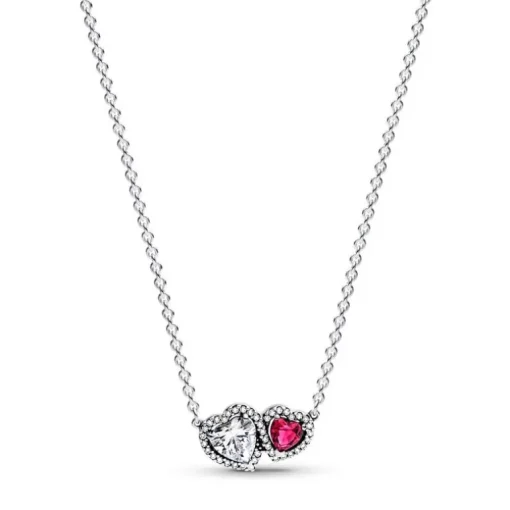 Collier Femme Pandora Timeless à Pendentif Cœurs Halo 393632C01