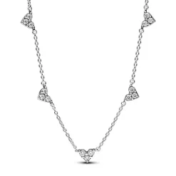 Collier Femme Pandora Timeless Chaîne Station Cœur Triple Pierre 393160C01
