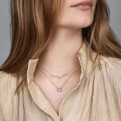 Collier Femme Pandora Timeless Halo Scintillant Carré 396241CZ