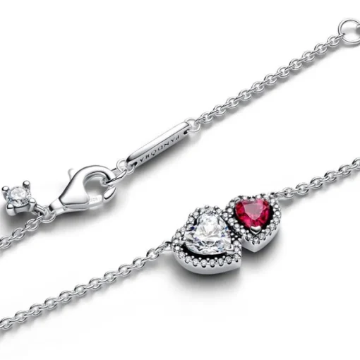 Collier Femme Pandora Timeless à Pendentif Cœurs Halo 393632C01
