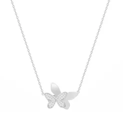 Collier Femme papillons EDORA ARGENT 925/1000 et Oxydes