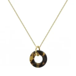 Collier Femme PHEBUS acier doré et acetate