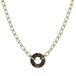 Collier Femme PHEBUS acier doré et acetate