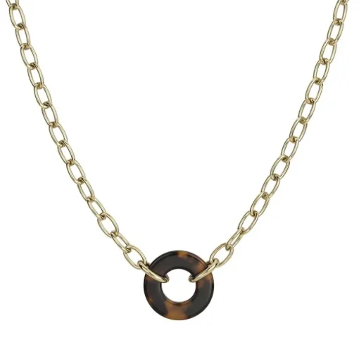Collier Femme PHEBUS acier doré et acetate