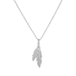 Collier Femme Plume ARGENT 925/1000 et Oxydes