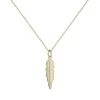 Collier Femme Plume PLAQUE OR Jaune