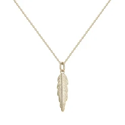 Collier Femme Plume PLAQUE OR Jaune