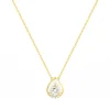 Collier femme poire EDORA PLAQUE OR et oxydes