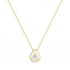Collier femme poire EDORA PLAQUE OR et oxydes