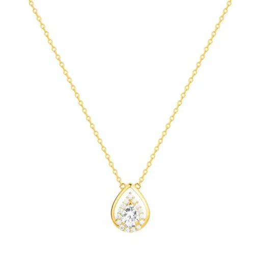 Collier femme poire EDORA PLAQUE OR et oxydes
