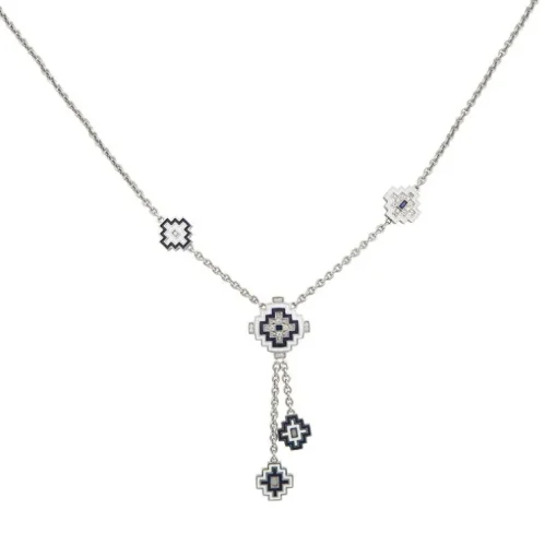 Collier Femme Sautoir UNA STORIA AZTÈQUE BLEU Argent 925/1000 Rhodié