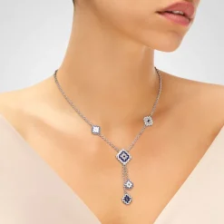 Collier Femme Sautoir UNA STORIA AZTÈQUE BLEU Argent 925/1000 Rhodié