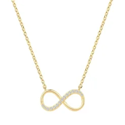 Collier Femme Signe INFINI PLAQUE OR Jaune et Oxydes