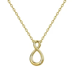 Collier femme signe infini EDORA PLAQUE OR et oxydes