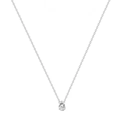 Collier Femme Solitaire ARGENT 925/1000 et Oxyde