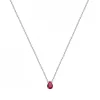 Collier Femme Solitaire ARGENT 925/1000 et Spinelle Rouge