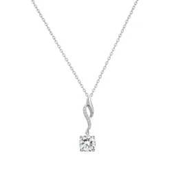 Collier Femme Solitaire ARGENT 925/1000 et Oxydes
