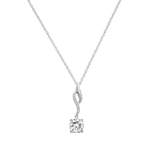Collier Femme Solitaire ARGENT 925/1000 et Oxydes