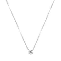 Collier Femme Solitaire ARGENT 925/1000 et Oxyde