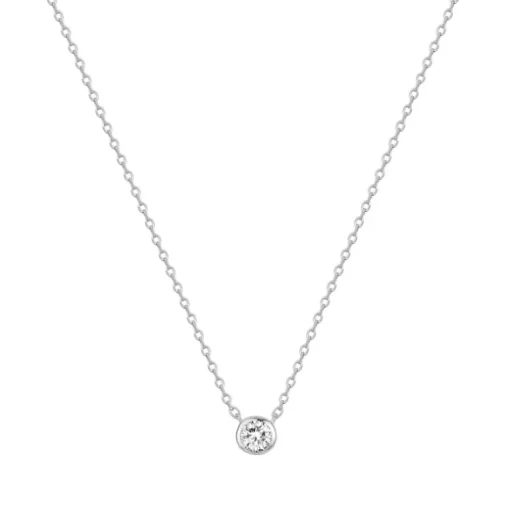 Collier Femme Solitaire ARGENT 925/1000 et Oxyde