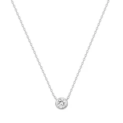 Collier Femme Solitaire ARGENT 925/1000 et Oxyde