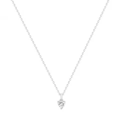 Collier Femme Solitaire ARGENT 925/1000 et Oxyde